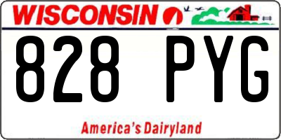 WI license plate 828PYG