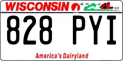 WI license plate 828PYI