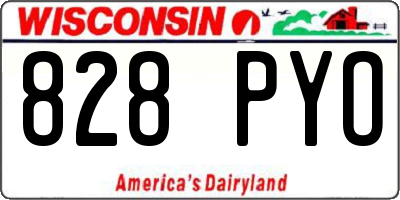 WI license plate 828PYO