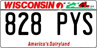 WI license plate 828PYS
