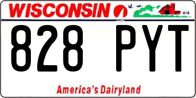 WI license plate 828PYT