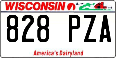 WI license plate 828PZA