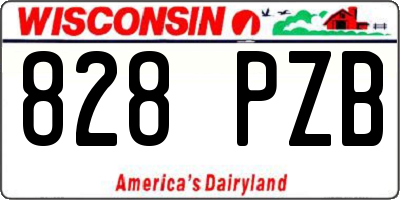 WI license plate 828PZB