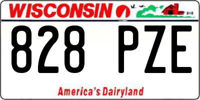 WI license plate 828PZE