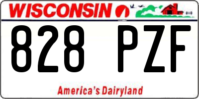 WI license plate 828PZF