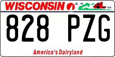 WI license plate 828PZG