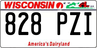 WI license plate 828PZI