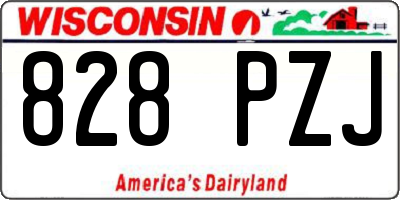WI license plate 828PZJ