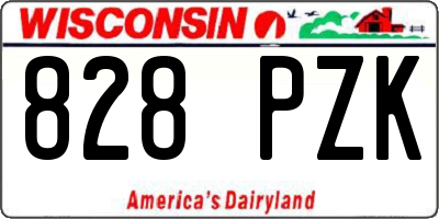 WI license plate 828PZK