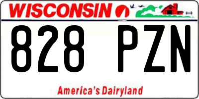 WI license plate 828PZN