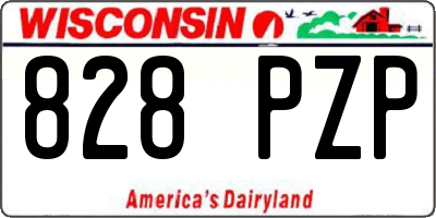 WI license plate 828PZP