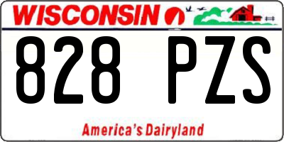 WI license plate 828PZS