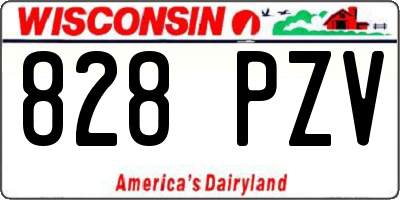 WI license plate 828PZV
