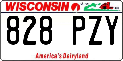 WI license plate 828PZY