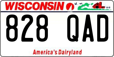 WI license plate 828QAD