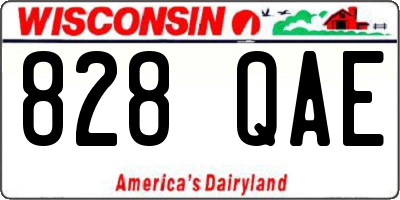 WI license plate 828QAE