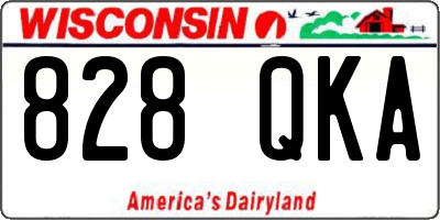 WI license plate 828QKA