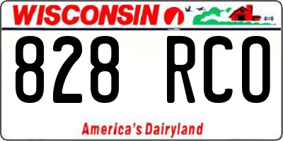 WI license plate 828RCO