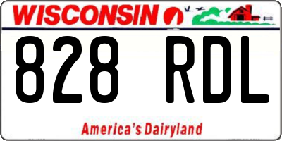 WI license plate 828RDL