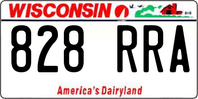 WI license plate 828RRA