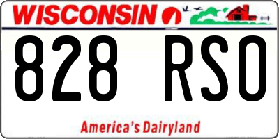 WI license plate 828RSO