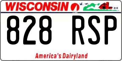 WI license plate 828RSP