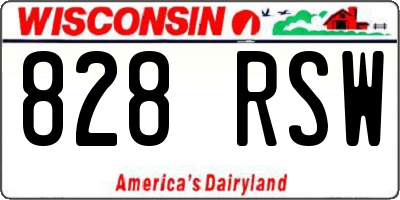 WI license plate 828RSW