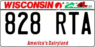WI license plate 828RTA