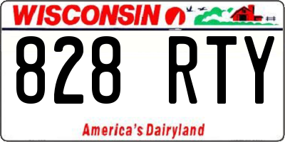 WI license plate 828RTY