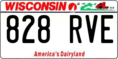 WI license plate 828RVE