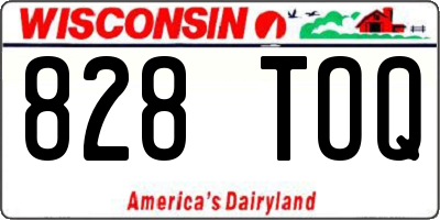 WI license plate 828TOQ