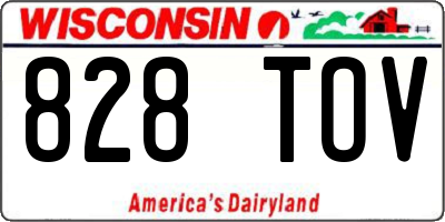 WI license plate 828TOV