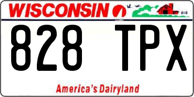 WI license plate 828TPX