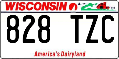 WI license plate 828TZC