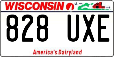 WI license plate 828UXE