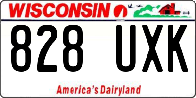 WI license plate 828UXK