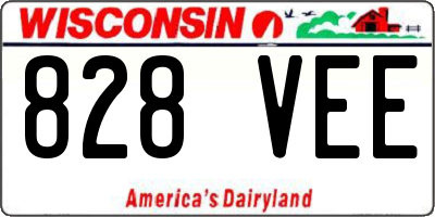 WI license plate 828VEE