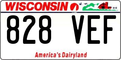 WI license plate 828VEF