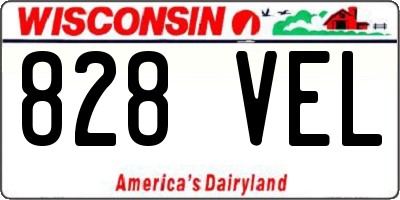 WI license plate 828VEL