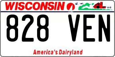WI license plate 828VEN
