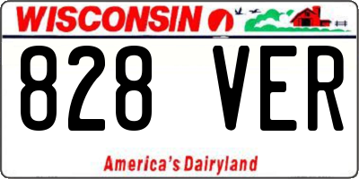WI license plate 828VER