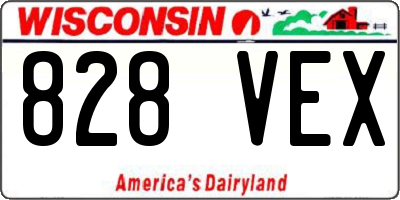 WI license plate 828VEX