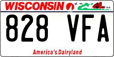WI license plate 828VFA