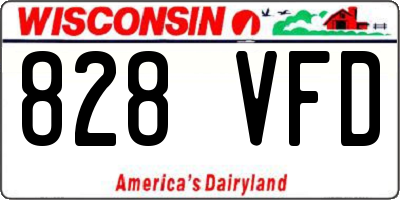 WI license plate 828VFD