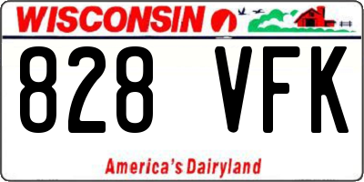 WI license plate 828VFK