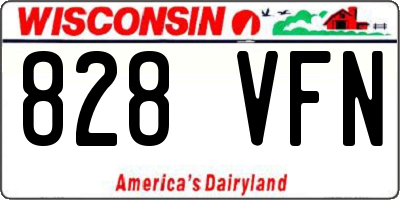 WI license plate 828VFN