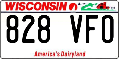 WI license plate 828VFO