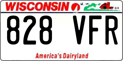 WI license plate 828VFR