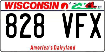 WI license plate 828VFX