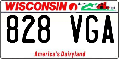 WI license plate 828VGA